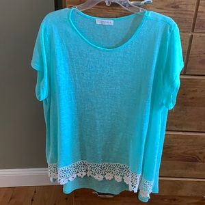 Women’s size L umgee seafoam green/turquoise shirt